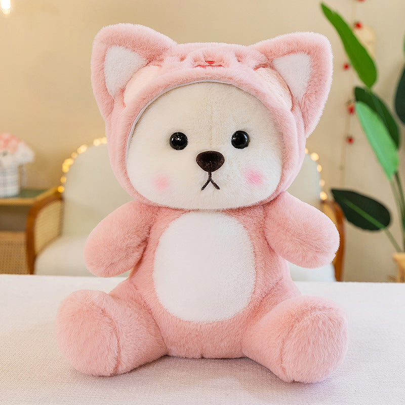 Adorable Plush Teddy Bear with Removable Hat - 4 Soft Colors| Perfect Gift for Kids & Collectors