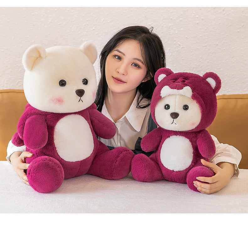 Adorable Plush Teddy Bear with Removable Hat - 4 Soft Colors| Perfect Gift for Kids & Collectors