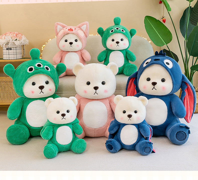 Adorable Plush Teddy Bear with Removable Hat - 4 Soft Colors| Perfect Gift for Kids & Collectors