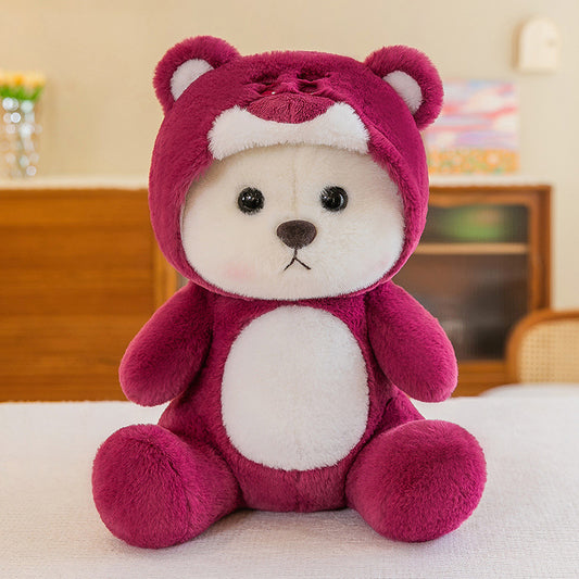 Adorable Plush Teddy Bear with Removable Hat - 4 Soft Colors| Perfect Gift for Kids & Collectors