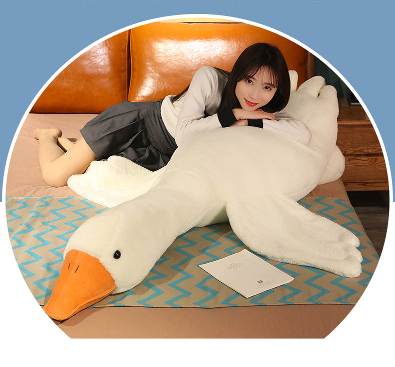 Giant White Goose Plush Toy  Super Soft Stuffed Animal, Cute Hugging Pillow for Kids & Adults (Huggable Gift)