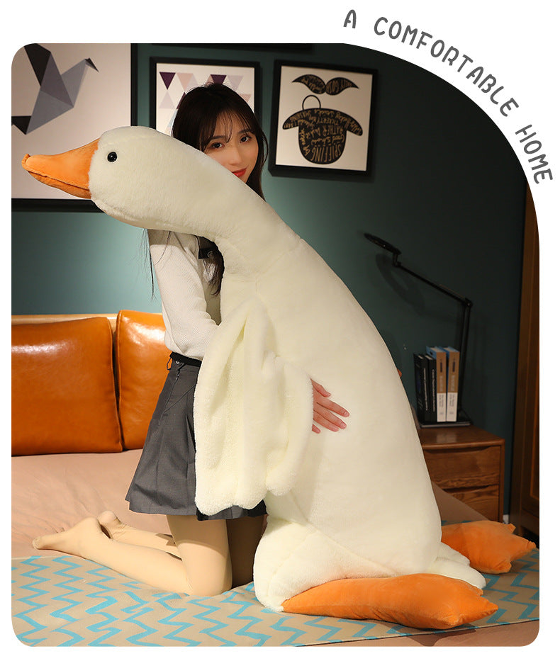 Giant White Goose Plush Toy  Super Soft Stuffed Animal, Cute Hugging Pillow for Kids & Adults (Huggable Gift)
